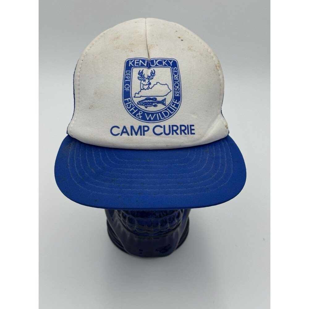 Vintage Kentucky Fish Wildlife Department Camp Currie Blue SnapBack Hat